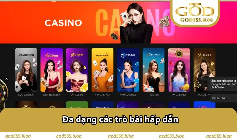 Đa dạng các trò bài hấp dẫn