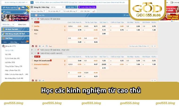 Thể Thao GOD55 3 Học các kinh nghiệm từ cao thủ