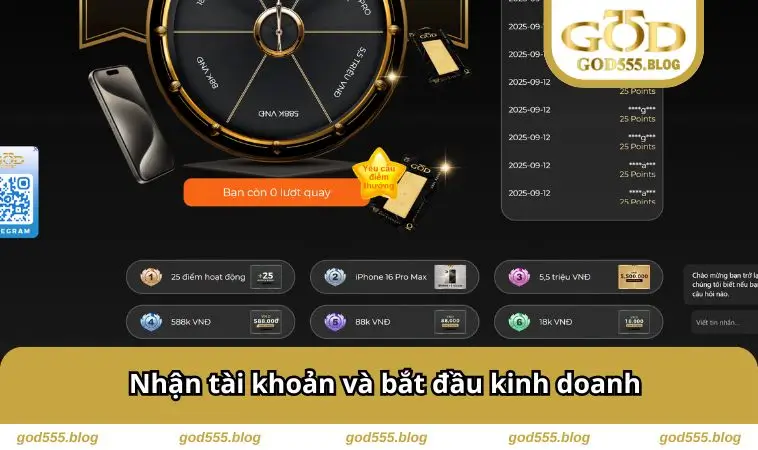 Nhận tài khoản và bắt đầu 