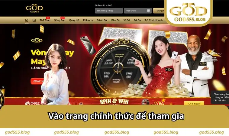 Vào trang chính thức để chơi